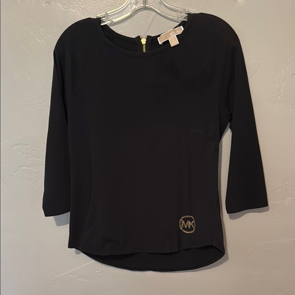 MICHAEL Michael Kors Tops - 4/$16 Sale MICHAEL Michael Kors Black Top with Gold Logo Small
